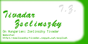 tivadar zselinszky business card